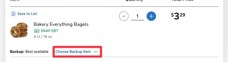 The only place they suggest you set a backup item